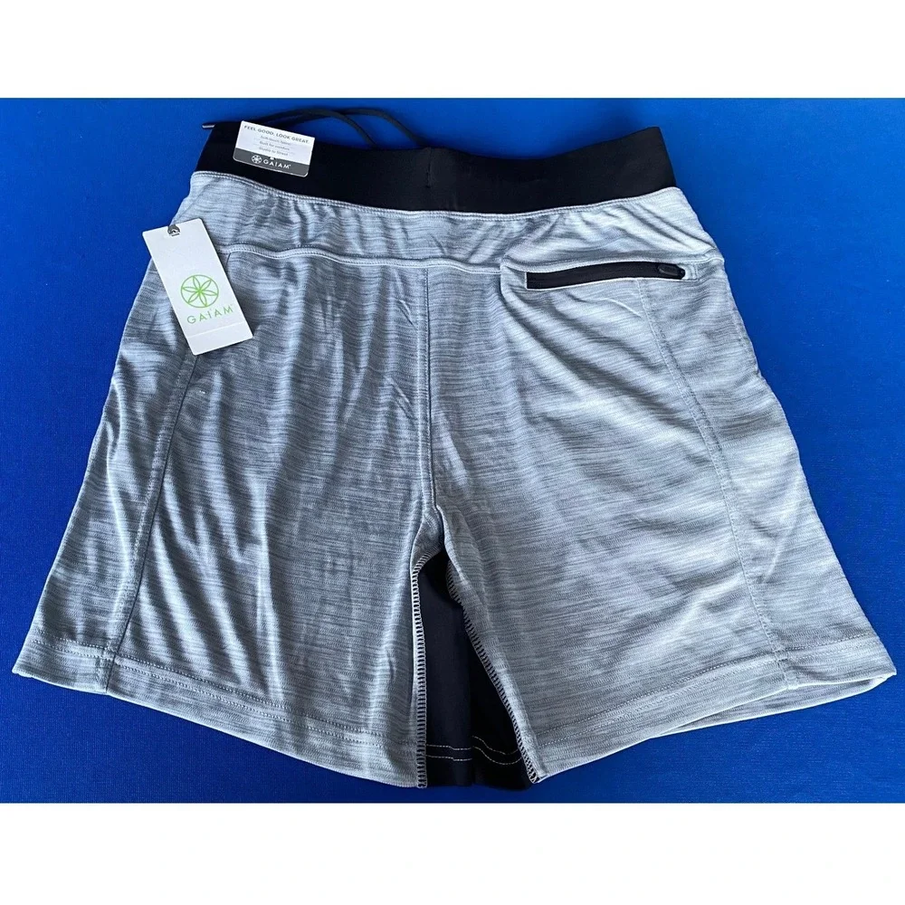 Gaiam Mens Karma 7 In Short Sleet Heather Grey GAIAM Size S NWT